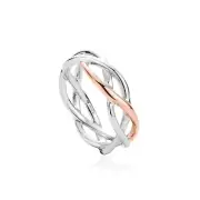Clogau Welsh Gold Celtic Weave Silver Ring - Size P - 3SCMG54