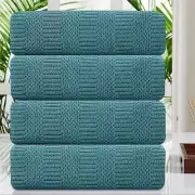 4 Piece Large Bath Towel Set 35"x70" Extra Large 4 Pcs Bath Towel Turquoise