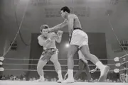Cassius Clay Punching Jerry Quarry During Boxing Match 1970 OLD PHOTO