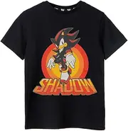 [Sonic The Hedgehog] Black Boys Shadow T-Shirt | Shadow Character Design | Authentic Sonic Merchandise | Comfortable Tee for Gaming Enthusiasts