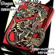 Zippo Oil Lighter Dragon Metal Wine Red Turquoise Regular Case 100 Limited Japan
