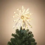 2619000 Electric Lighted Glittered Acrylic Starburst Tree Topper with 50 Lights
