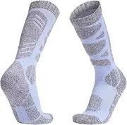 [VKEID] Ski Socks Women's Winter Ski Socks Long Hiking Socks Towel Bottom Thickened Warm Sports Socks (Color : Blue, Size : One Size)