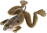 Fishing Frog Bait - Surface Swimming Bait, Weedless Hook | Bass Catch Frog Imitation for Pike Attack, Salt Fresh Water Outflow Wheel, Soft Motion Bait, Lifeline Floating Predator