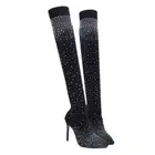 Snow Boots Winter Boots Stretch Suede Boots Flat Over The Knee Boots High Boots