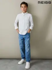 Reiss White Greenwich 3-9 yrs Button Down Oxford Shirt (E50670) | $55