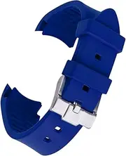 [FSARTVBF] Curved End Silicone Watch Straps 20mm 22mm Black Blue Orange Sports Waterproof Diving Rubber Watch Band With Black/Silver Buckle