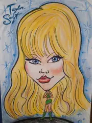 Taylor Swift Caricature drawing , custom artwork , swifty fan