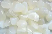 Three Opalized White Agate Tumbled Stones 20-25mm Reiki Healing Crystals Peace
