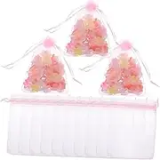 MOBUTOFU 100pcs Candy Bags Drawstring Mesh Jewelry Pouches for Party Favors and Storage