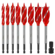 8Pcs Wood Auger Drill Bit High Carbon Steel Cut Drilling Bit Non Slip ☀