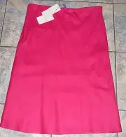 NEW ESCADA FUCHSIA LINEN HEMSTITCHED DRAWSTRING WAIST SKIRT SIZE 38