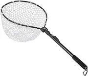Foldable and Retractable Fishing net Fishing Landing Net Collapsible Aluminum Alloy Fishing Net Folding Fish Landing Net with Carabiner Clip for Fish Catching Releasing Easy to Carry and Storage
