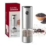 Electric Salt and Pepper Grinder Set,One-handed Automatic Operation, white LE...