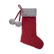 New Koolaburra by Ugg Red Jasper Faux Fur Christmas Holiday Stocking 21"