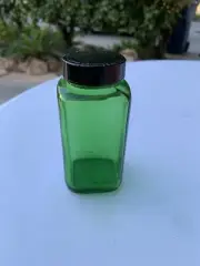 Vintage 4oz. Green Duraglas Bottle Medicine Apothecary Food With Plastic Lid