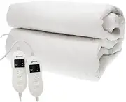 Heated Mattress Pad with Skirt, Queen, 60 in. x 80 in. – Fitted Electric Mattress Topper with Temperature Control – Includes Two Controllers – Quilted, Washable, Mattress Protector for Heat