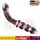 18cm Crystal Anal Plug Beads Thread Thruster Glass Dildo Dong Butt Sex Toy