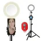 16cm Dimmable LED Studio Camera Ring Light+Tripods+phone holder Set F DSLR phone