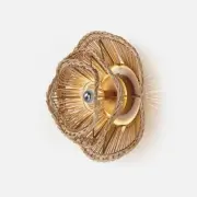 Made Goods Alondra Sconce 16"W x 16"D x 9"H Natural Rattan - NEW!