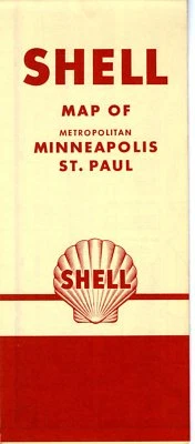 1953 Shell Road Map: Minneapolis St. Paul NOS