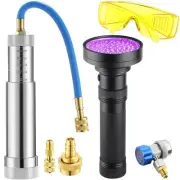 A/C Oil Dye Injector Kit, Backflow Prevent with Low Side Adjustable Coupler a...