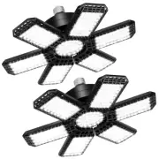 LED Garage Light 2 Pack, 200W 20000LM 6500K LED Shop Lights, LED Garage Ceiling
