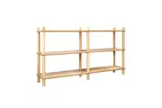 MIUZ 2 Tier Tall Bookshelf Display Shelf Solid Oak Wood Book Case Storage Rack Stand