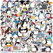 100Pcs Penguin Stickers, Penguin Face Stickers in Bulk, Cute Vinyl Waterproof Stickers for Water Bottles Laptop Computer Phone, Handy Scrapbook Laptop Stickers for Adults Girls Kids