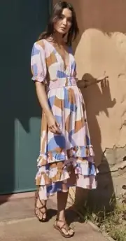 Mister Zimi Vivienne Midi Dress In Jacaranda Size AU 8 New With tags