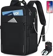 Lubardy Travel Backpack for Women Men,Laptop Backpack 15.6 Inch with USB Charging Port,Carry On backpack Portable Computer Backpack Large for Work Business School