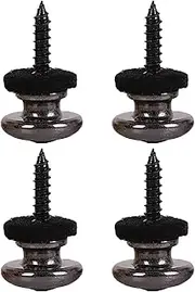 Mellisso 4PCS Wool Copper Guitar Strap Lock Locking Pegs Pins Mushroom Shape End Button for Acoustic Classical Guitar Black
