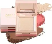 YBUETE 3-in-1 Blush Contour Highlighter Makeup Palette, Long-Lasting Matte Shimmer Highly Pigmented Three-Dimensional Brighten, Bronzer Contour Blush Trim Compact Powder Palette for Makeup Beginners