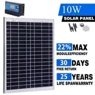 12V 10W Solar Panel Kit Battery Charger Controller Power Charger Caravan Camping