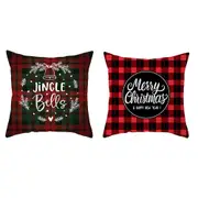 4Pcs Christmas Pillowcase Cotton Linen Throw Pillow Cover for Couch Home Decorations -Style 5 and Style 6
