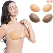 [DODOING] Silicone Sticky Bra Strapless Adhesive Bra Invisible Push-up Bra Stick on Bra Backless Bra for Women