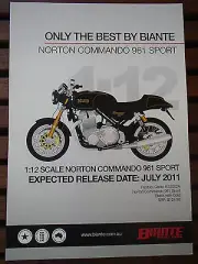 BROCHURE FOR BIANTE 1:12 NORTON COMMANDO 961 SPORT NEW RARE