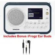 SANGEAN DAB+/FM-RDS Digital Radio + Rechargeable + Colour LCD+Bonus Earphones—DPR-76 Ink Blue (Refurb)