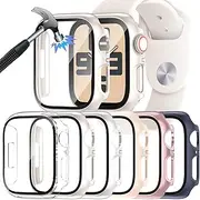 6 Packs Case for 40mm Apple Watch SE 2nd Gen/SE 1st gen/Series 6/5/4 with Tempered Glass Screen Protector,Protective Bumper and Slim Face Cover for iwatch SE/6/5/4 40mm