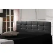 PU Leather King Bed Deluxe Headboard Bedhead - Black