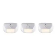 Battery-Operated LED Puck Lights with Motion Sensor, Soft White (3-Pack)