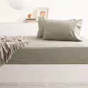 1 x Park Avenue Bamboo Luxe Combo Fitted Sheet & Pillowcase Set Jade (Single, King Single, Double, Queen, King)