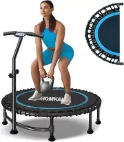 40 Foldable Mini Trampoline Rebounder,Fitness Trampolines, T-Shape Adjustable Fo