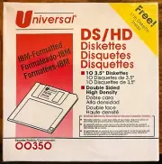 10 Total Universal 3.5" FLOPPY DISK DS/HD DISKETTES New NOS 00350 IBM-Formatted