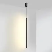 MAGNIFICA LUCE Long Tube Linear Pendant Light,Minimalist LED Chandelier Lighting Modern Ceiling Pendant Lamp Atmosphere Picture Light,for Living Room Bedroom Bedside Dining Room,3000K,12W(Black)