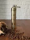 SOZEN Turkish Hand Engraved Brass Coffee Grinder Mill Straight 17cm 7inches