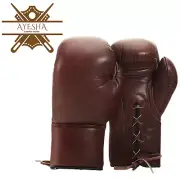 Genuine leather vintage style boxing gloves 16oz, punching gloves, old school