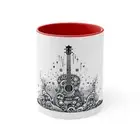 Accent Coffee Mug, 11oz Surrealism Winter Guitar Design