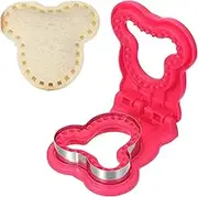 uxcell Crustless Sandwich Cutter, Bear Shape Uncrustable Sandwich Maker Sealer Press Bread Cookie Cutter and Sealer for DIY Breakfast Lunch Afternoon Tea (Rose Red)
