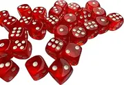 20 X 12MM TRANSLUCENT DICE (Red)